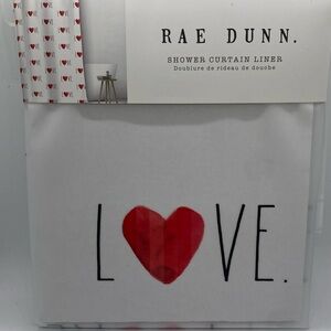 Rae Dunn Love Shower Curtain Liner with Red Heart